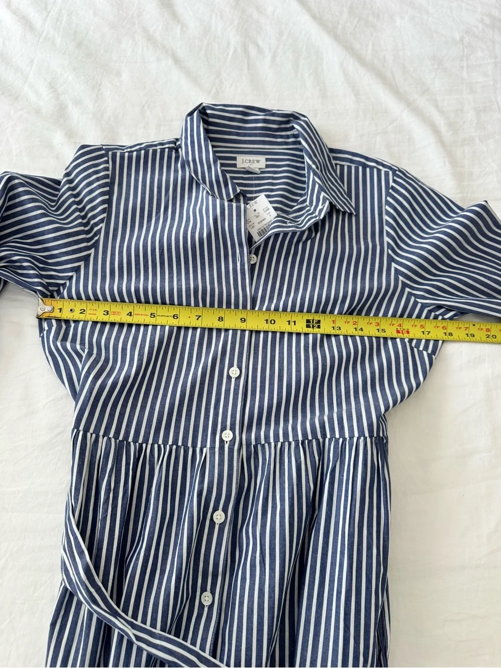 J. Crew Factory Striped Button-Front Shirt Dress  - Navy/White Size 4